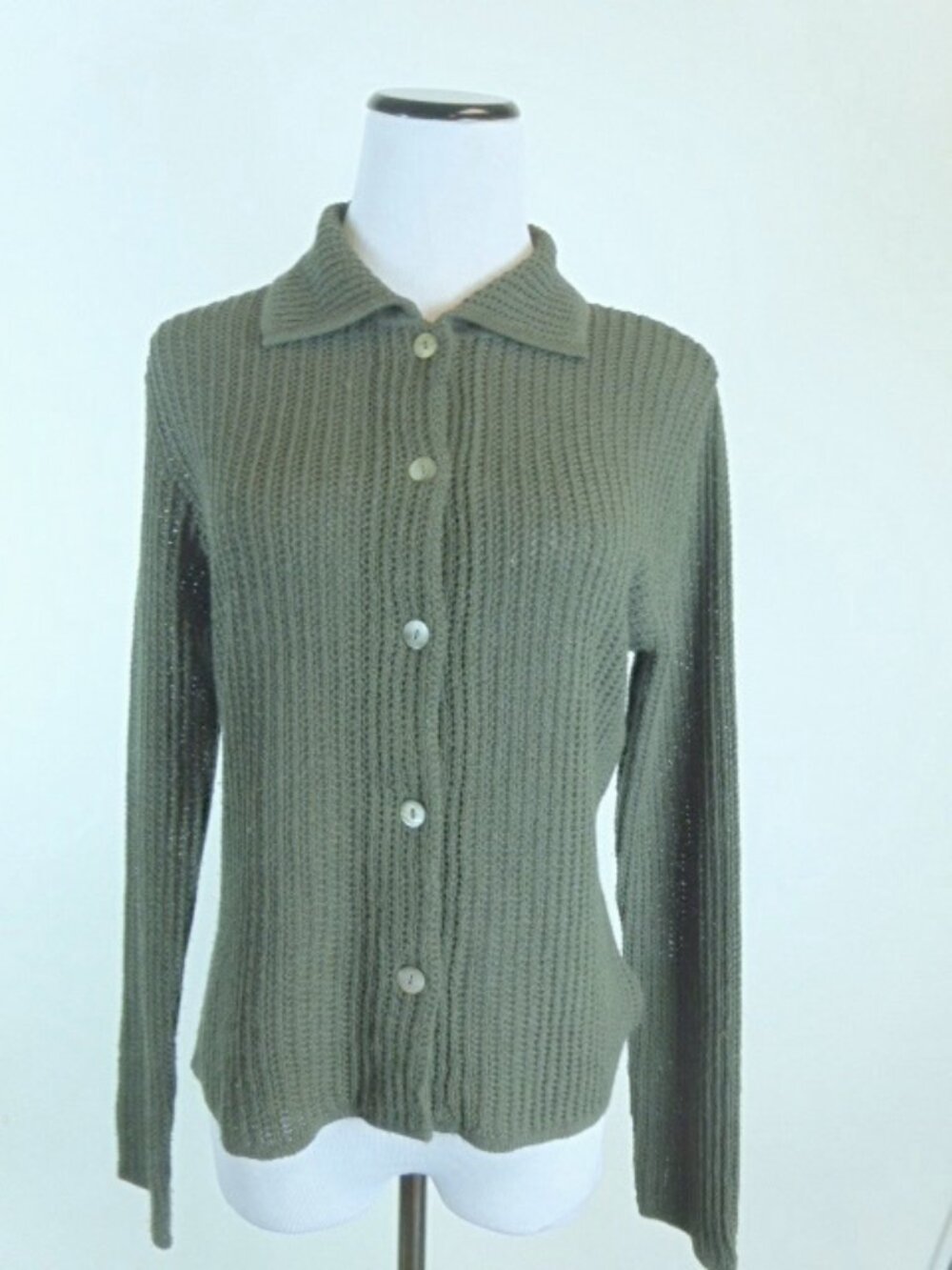 COUNTRY ROAD gray POLO Cardigan sweater S